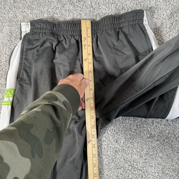 Champion Track Pants Mens Medium Gray White Green Athletic Side Stripe Logo - Picture 5 of 10